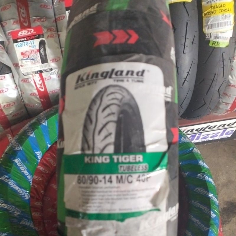 BAN LUAR KINGLAND 80/90-14 TUBELESS