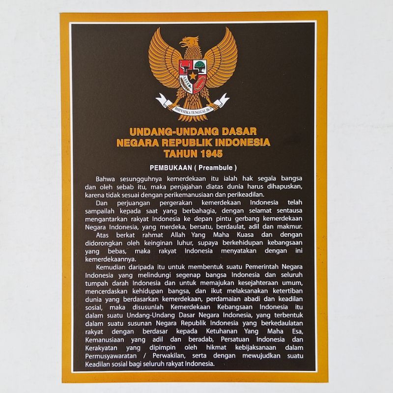 Poster Pendidikan Edukasi Anak Belajar Undang-Undang Dasar 1945