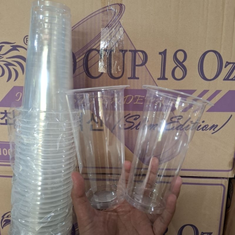 Gelas cup 18oz slim polos isi 50pcs grosir murah
