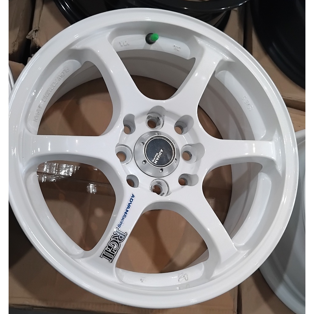 VELG RACING ROSSI RONIN WARNA WHITE GLOSS RING 15 LEBAR 6.5 LOBANG 8 PCD 100/114.3 ET 40
