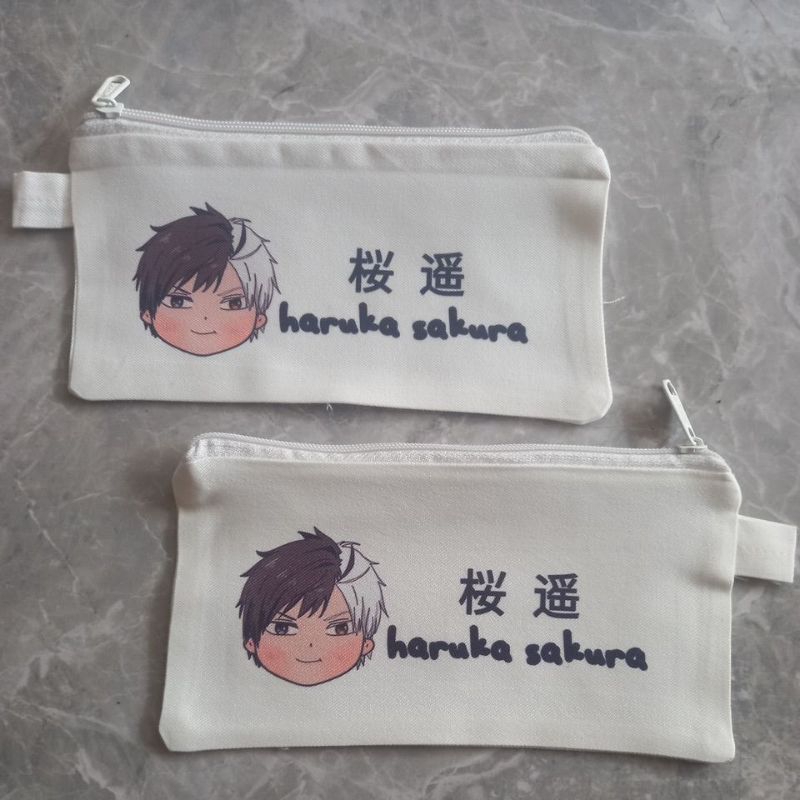 

Tempat pinsil haruka sakura min pounch kanvas anime wind breaker tepak