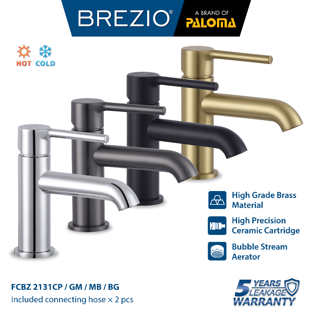 BREZIO Keran Wastafel Cuci Tangan Kran Air Panas Dingin Faucet Basin Mixer Hot Cold Lavatory Kamar M