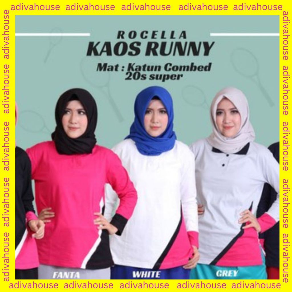 Kaos Olahraga Muslimah - Rocella Kaos Runny - Baju Atasan Olahraga Muslimah