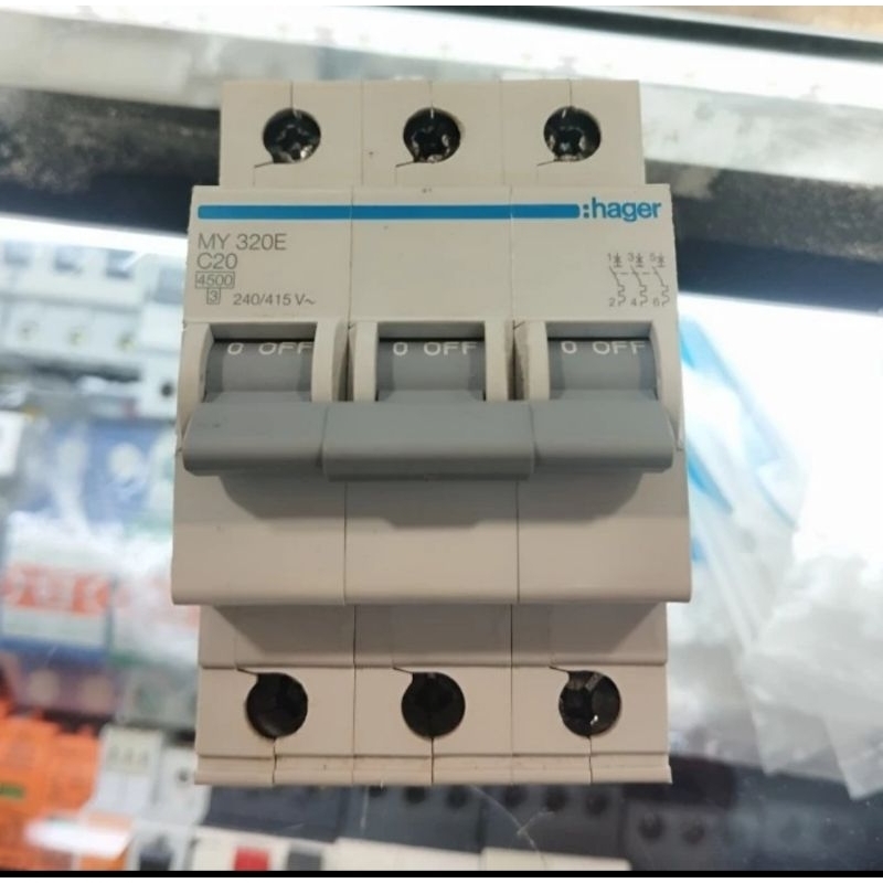 MCB HAGER 3PHASE 20A/MCB HAGER C20 3PHASE HAGER