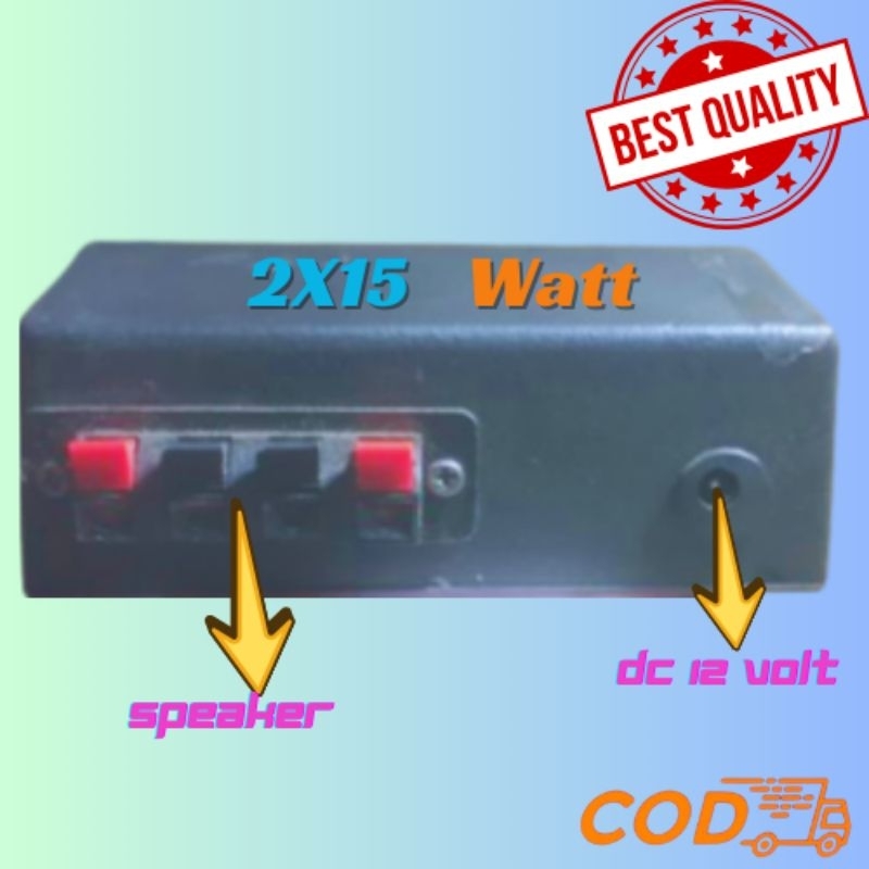 Mini Amplifier  klas D 2X15watt 12Volt