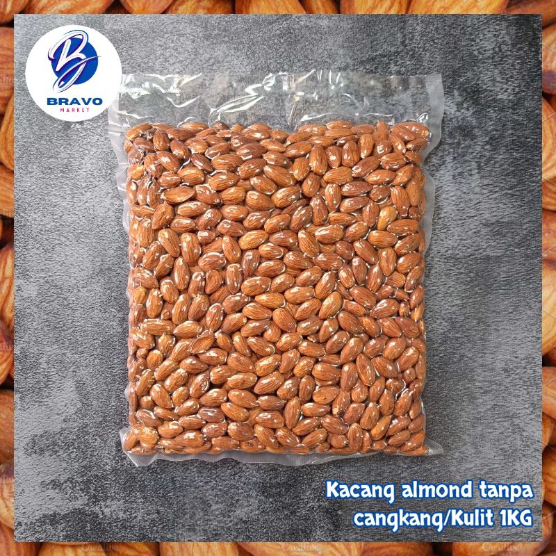 

Kacang Almond Panggang Premium tanpa cangkang / Kulit Roasted Almond 1 Kg