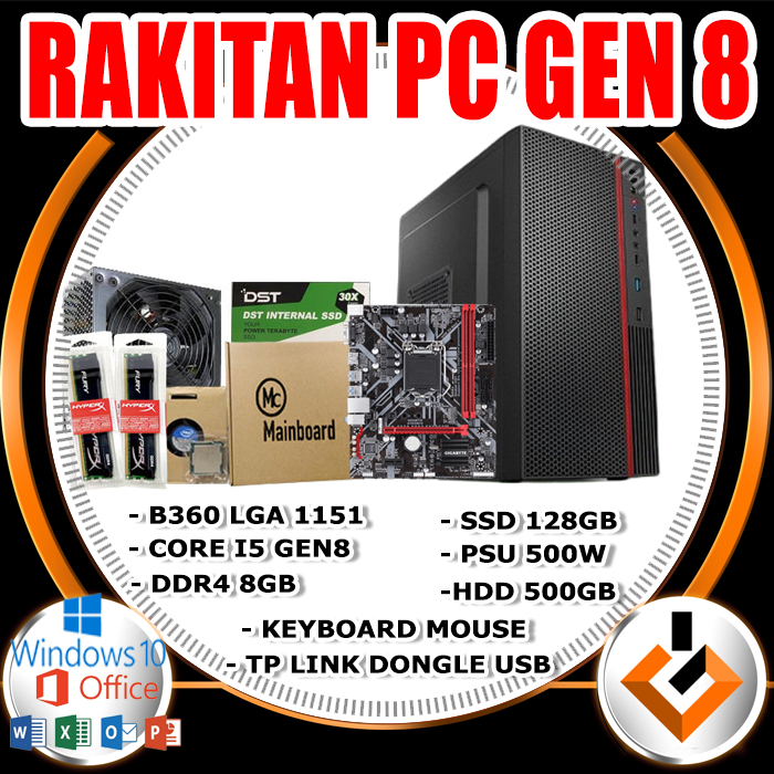 RAKITAN PC OFFICE ADMIN DDR4 KOMPUTER PC GAMING SIAP PAKAI