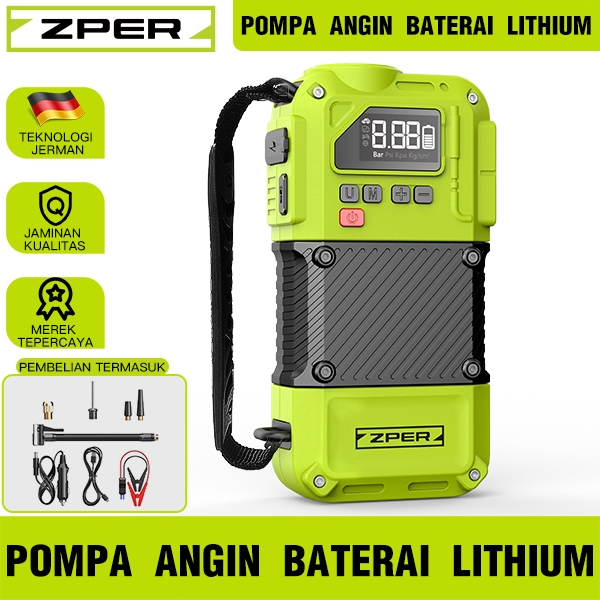 ZPER 2-in-1 Jump Starter Pompa Angin Ban Mobil Elektrik Mini Car Air Infatable Pump Portable ZP024