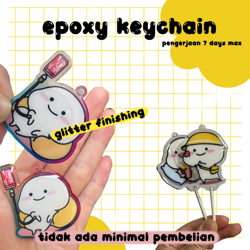 epoxy keychain custom by totole_id / epoxy glitter gantungan kunci / gantungan kunci raisin