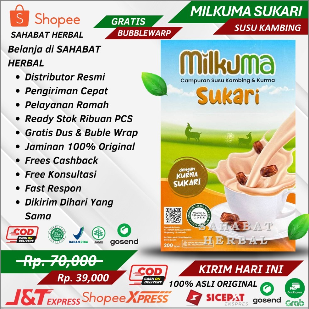 

MILKUMA Susu Kambing Etawa Sukari Susu Kambing Etawalin Original 100% Susu Milkuma Sukari