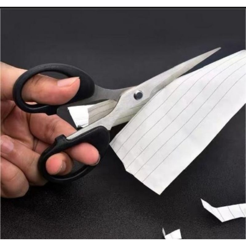 

[12 PCS] Gunting Kertas 6" /Pemotong Kertas Tanggung Hitam Stainless BOSSCO