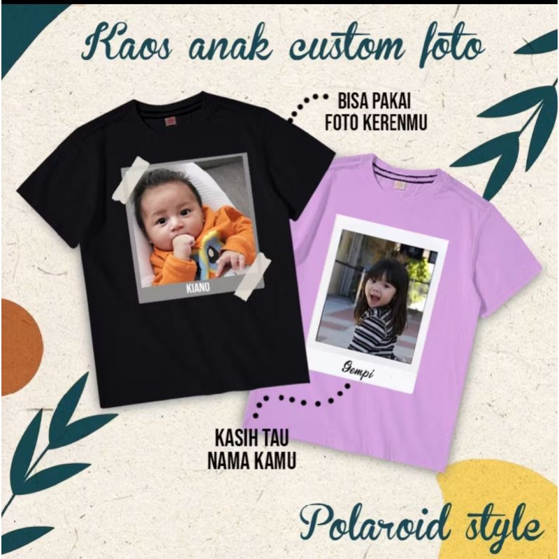 Kaos Anak Custom Foto dan Nama Anak|Kaos Anak Laki-Laki Custom Foto dan Nama Anak|Kaos Anak Perempua