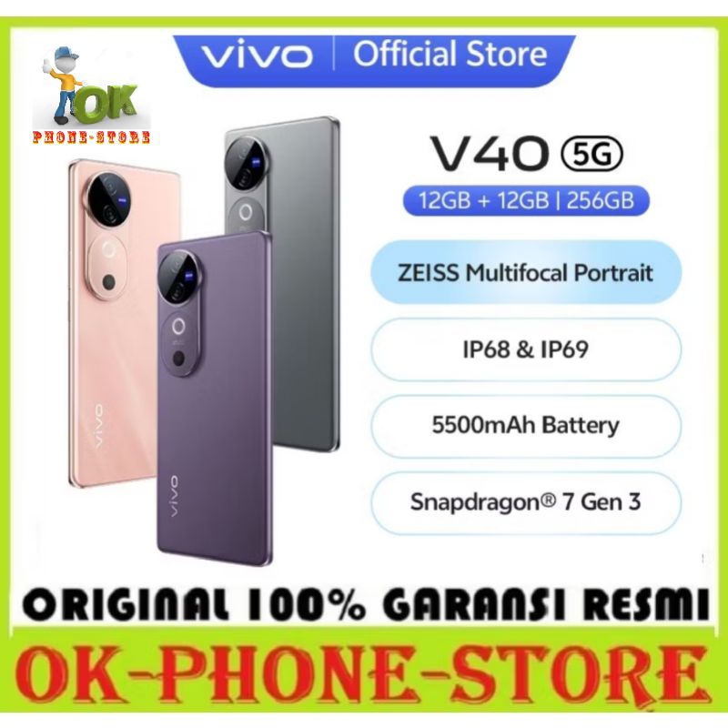 Vivo V40 5G 12/256 GB & Vivo V40 4G 12/256 GB Garansi Resmi Vivo