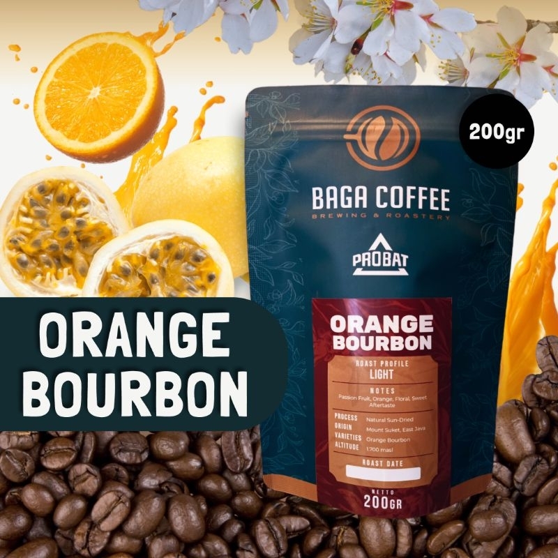 

Kopi Baga Coffee Orange Bourbon Whole Bean kopi biji / bubuk 200 gr
