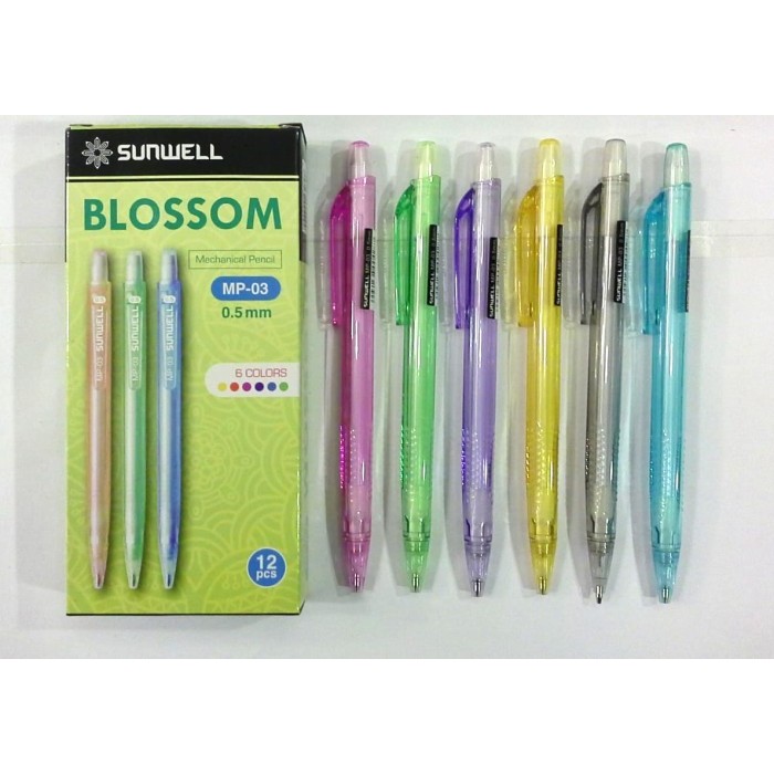 

[1 Kotak] Pensil Mekanik Sunwell MP-03 Blossom / Mechanical Pencil 0.5mm Sunwell MP-03 Blossom