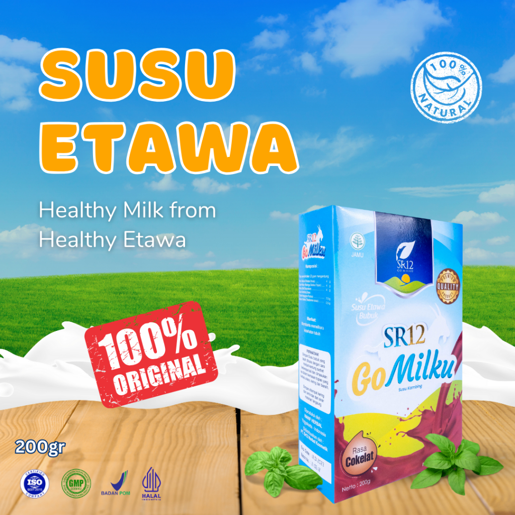 

Susu Kambing Etawa Bubuk 200gr Cokelat Gomilku SR12 untuk Anak / Dewasa / Lansia