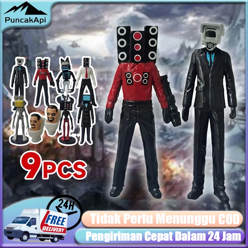 SIREN HEAD FIGURE PAJANGAN MAINAN SKIBIDI TOILET 9PCS SPEAKERMAN TV MAN MONITOR MAN MODEL BONEKA