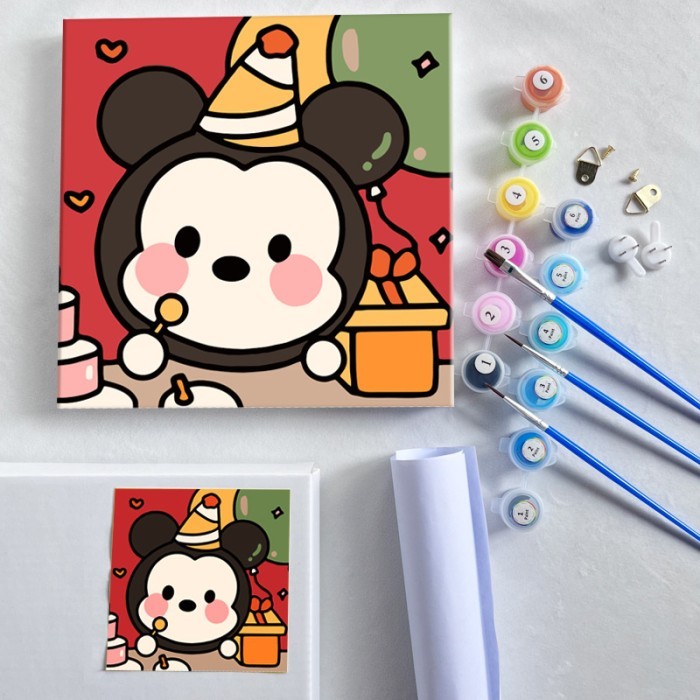 

CANVAS PAINTING BY NUMBER MELUKIS MEWARNAI KANVAS PRAKARYA ANAK CANVAS UKURAN 30X30 CM