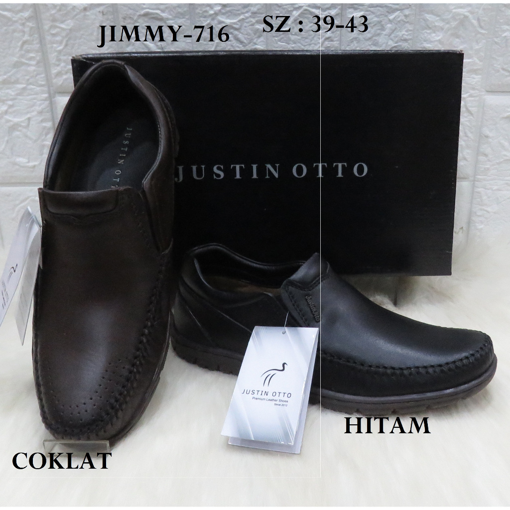 SEPATU PRIA KULIT MEREK JUSTIN OTTO ART JIMMY-716 PRICE  RP 754.900 BRAND ORIGINAL