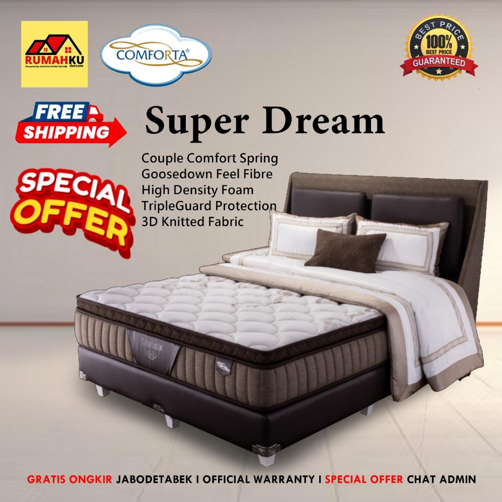 KASUR SPRINGBED COMFORTA 2021 - MATRAS SUPER DREAM - COMFORTA