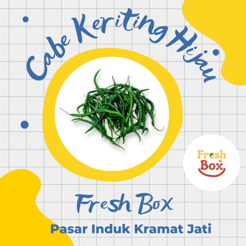 

Fresh Box Cabai Keriting Hijau / Cabe Keriting Hijau 500 gram