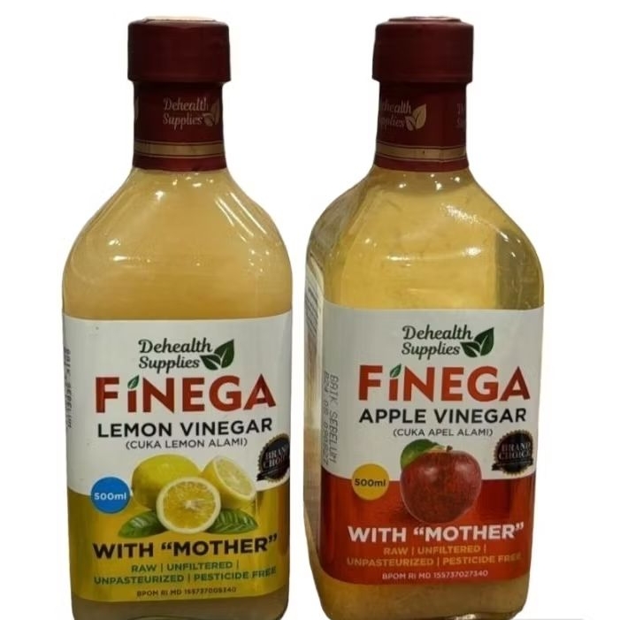 

Finega Dehealth supplies lemon vinegar with mothers cuka lemon / apple vinegar cuka apel 500ml ne