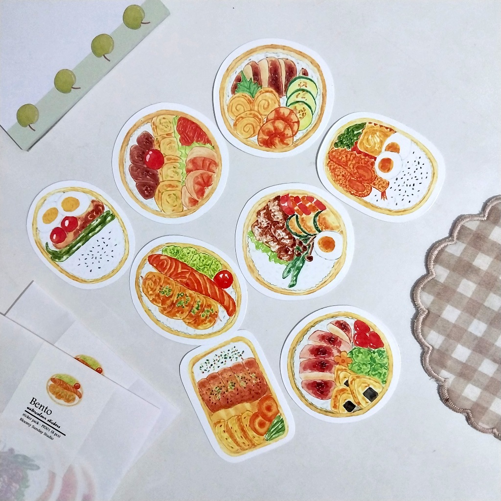 

Bento / Food Sticker Pack / Sticker ilustrasi / Sticker Die Cut