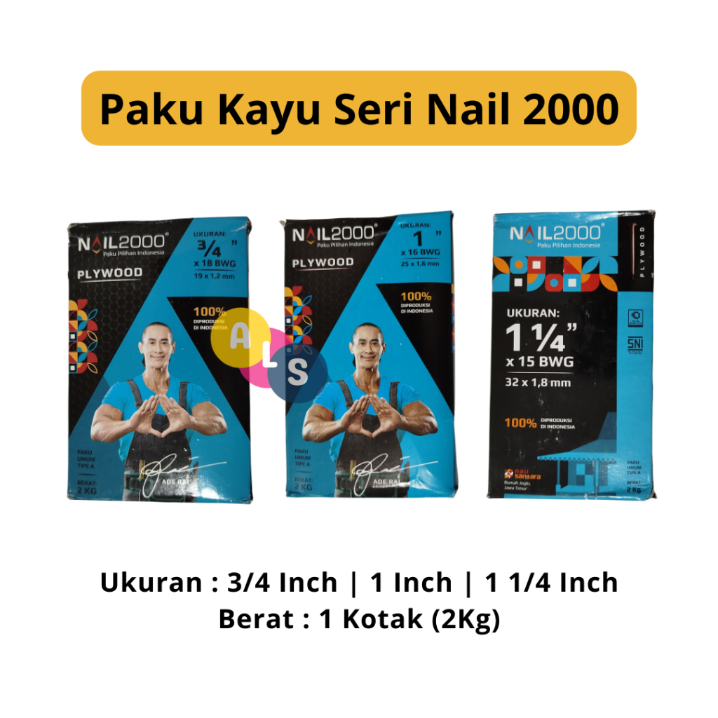 Paku Seri Nail 2000/Paku Kayu Triplek Kecil/2Kg