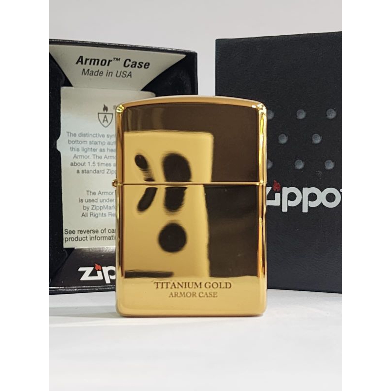 Original Zippo Armor Case Titanium Gold