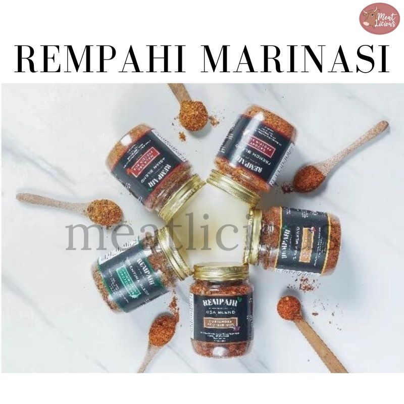 

REMPAHI MARINASI PROTEIN RUB 105gr ( Bbq TEXAS, Savory FRENCH, Coriander USA, Chimmichuri ARGENTINA)