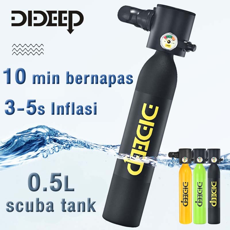 DIDEEP Tabung selam mini alat selam tangki scuba kapasitas 0,5 L selam Scuba Tangki untuk Menyelam B