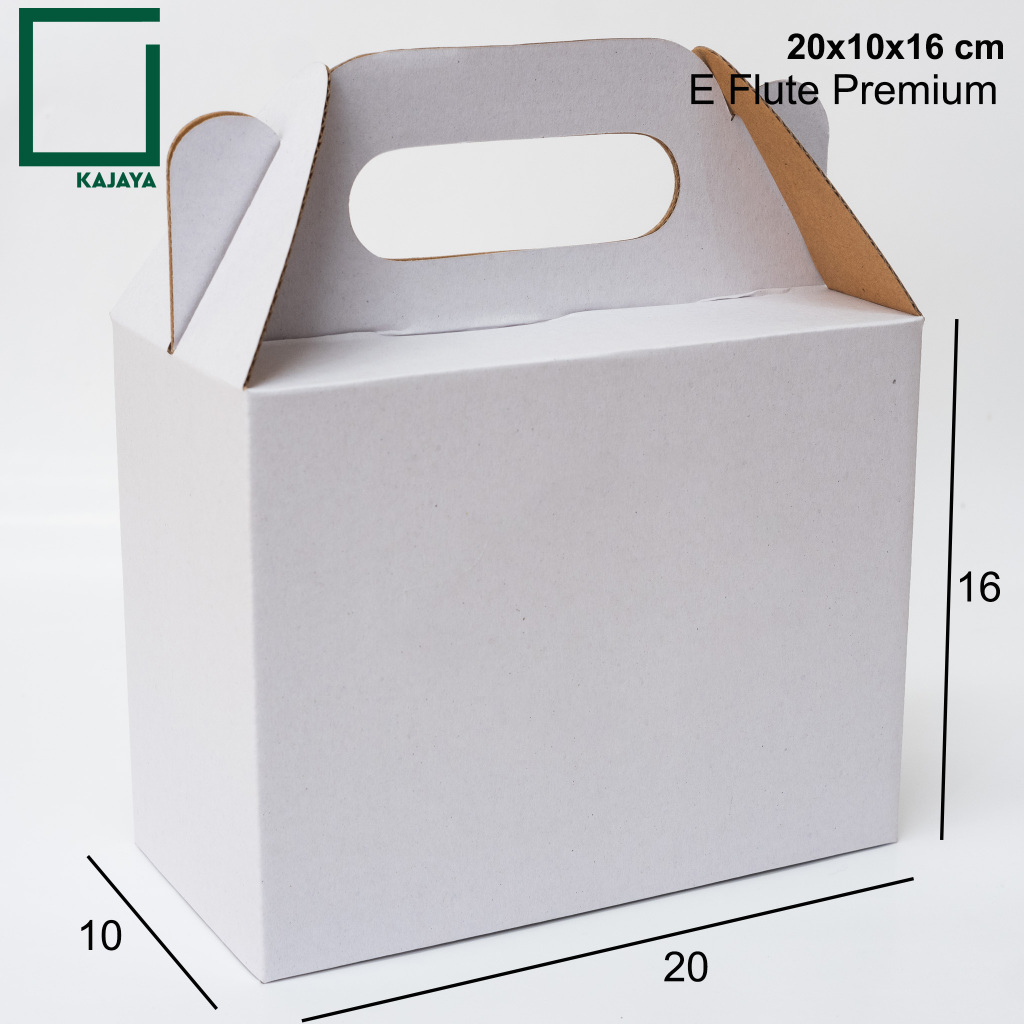 

Box Gable kemasan | 2 Toples Cookies | 20x10x15,5 cm | kardus Jinjing E Flute White Premium