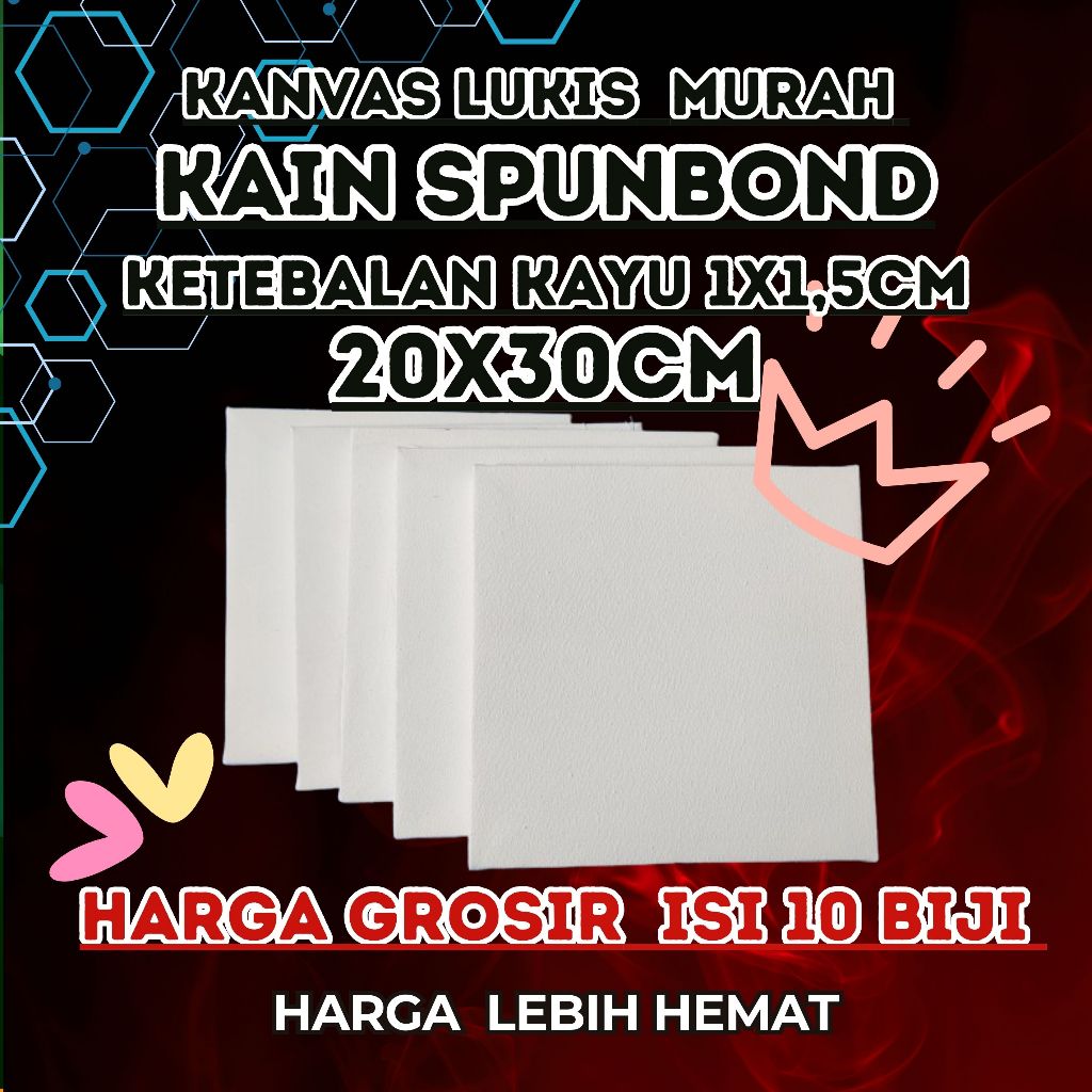 

kanvas lukis 20x30cm MURAH HARGA GROSIR ISI 10 BIJI kain spunbond
