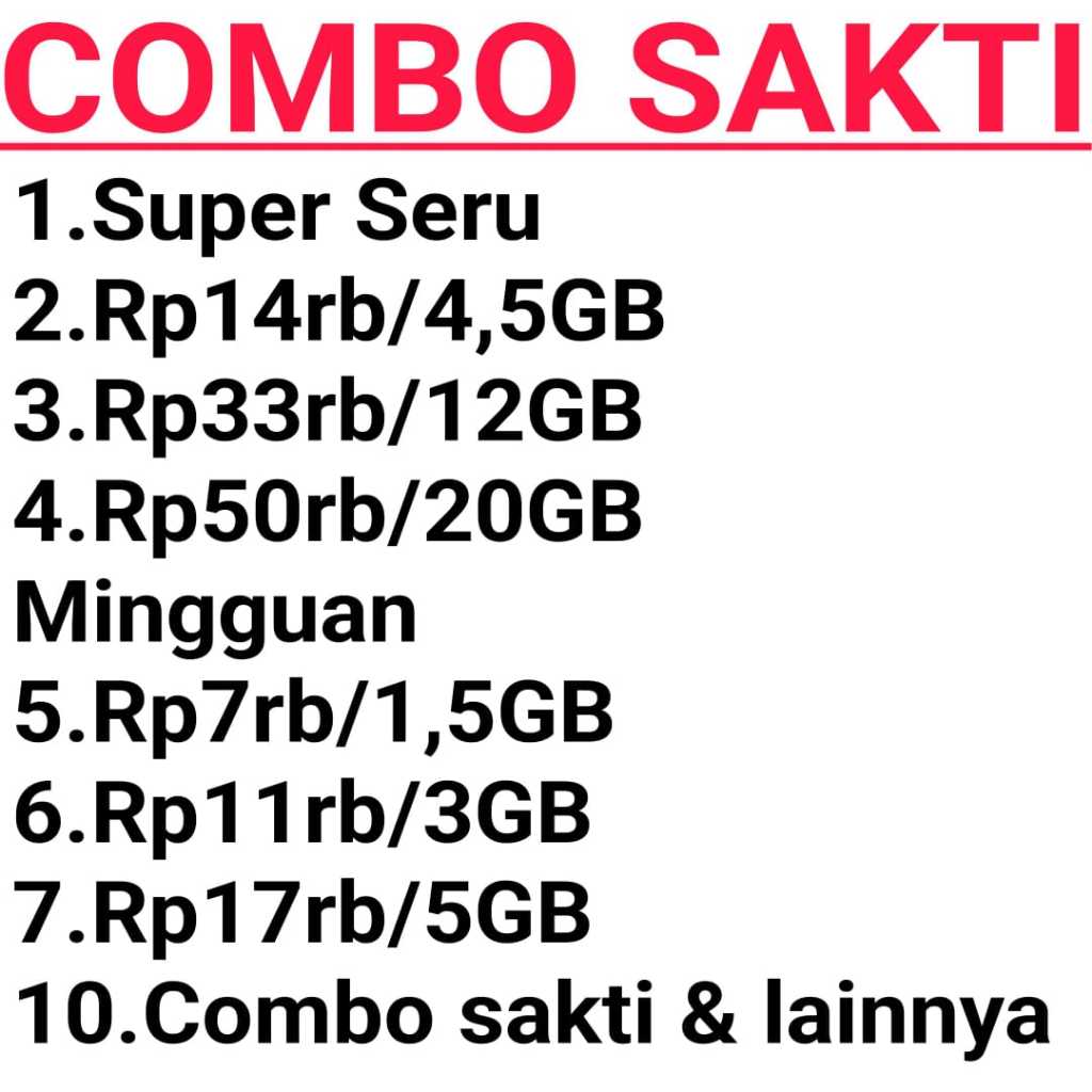 KARTU PERDANA COMBO SAKTI TELKOMSEL 20GB 24GB 30G. UNLIMITED SOSMED FUP