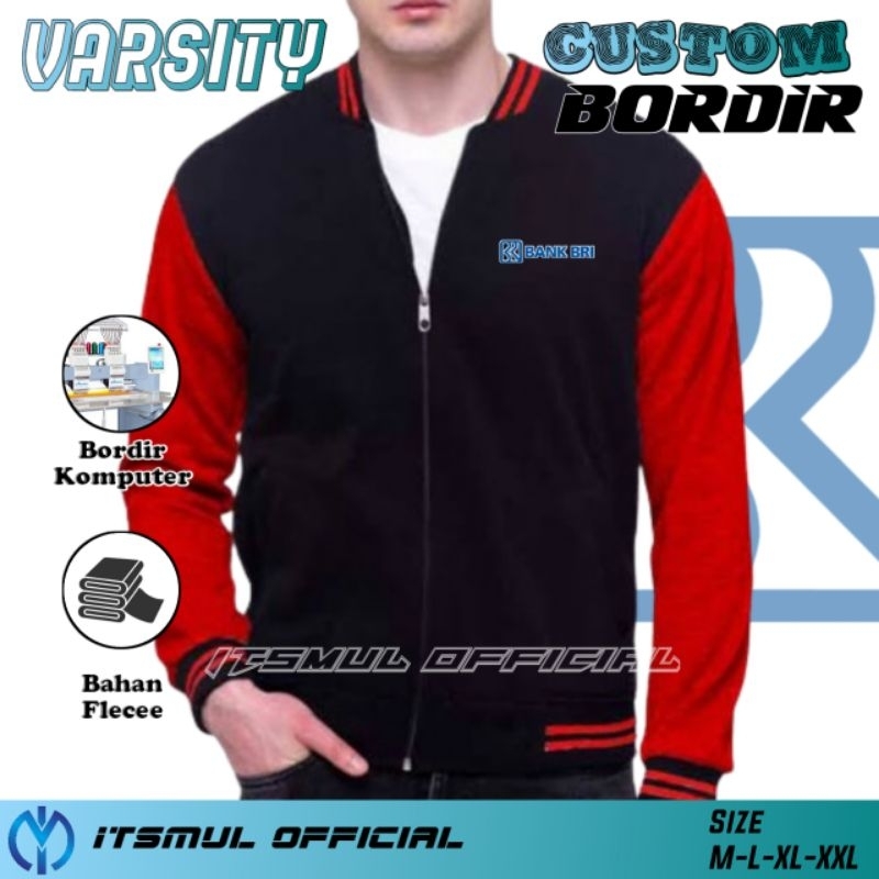 Jaket Varsity Baseball Bank BRI Bordir Jaket Bank BRI Bordir