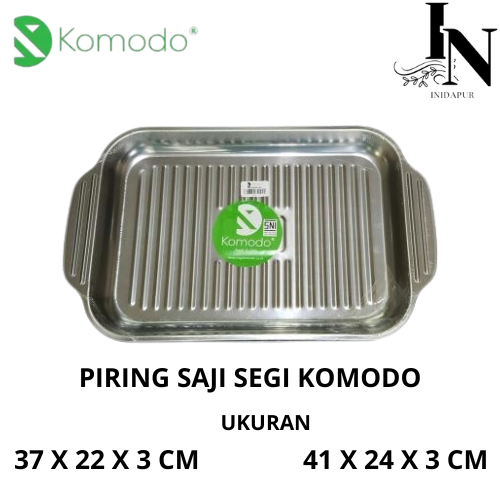 Piring Saji Segi Stainless steel Komodo original Ketebalan 0,55mm / Nampan Saji Komodo original