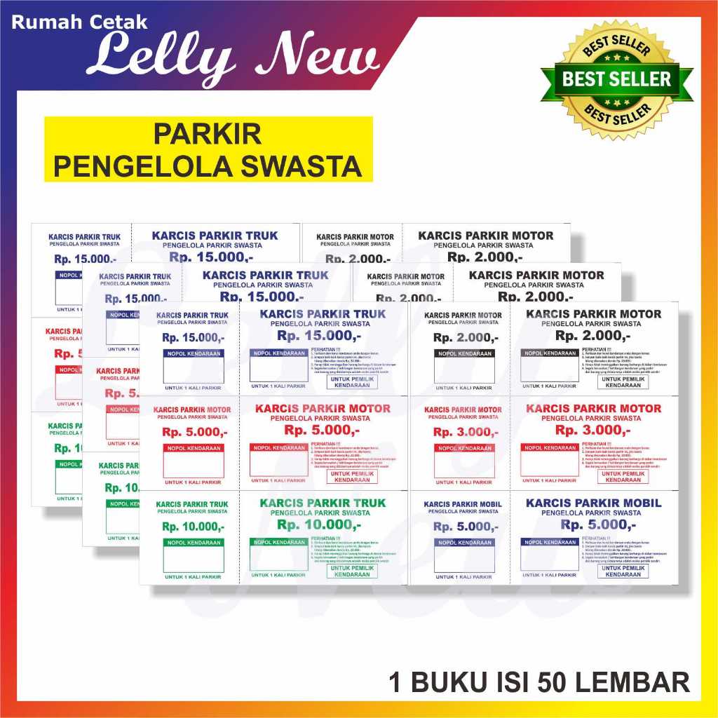 

KARCIS PARKIR MURAH ISI 50 LMBR