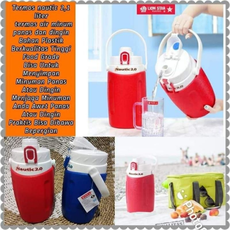 TEKO AIR MINUM TERMOS AIR PANAS DINGIN  2 LITER LION STAR NAUTIC TERMOS ES BATU