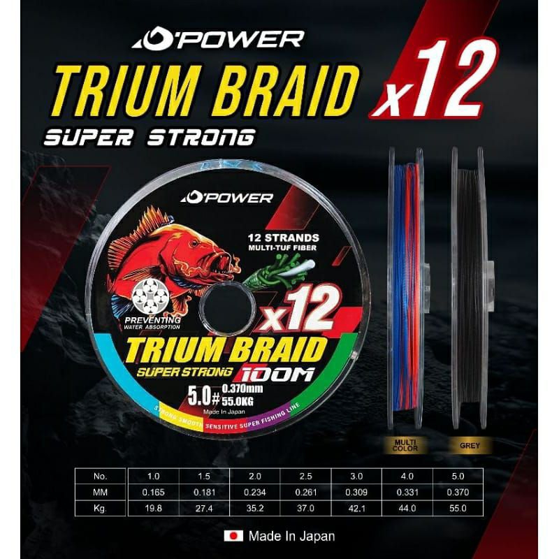 PE D'POWER TRIUM BRAID X12 100 METER