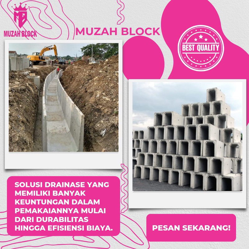 Uditch / Buis beton / Box culvert / Kansteen / pembatas jalan