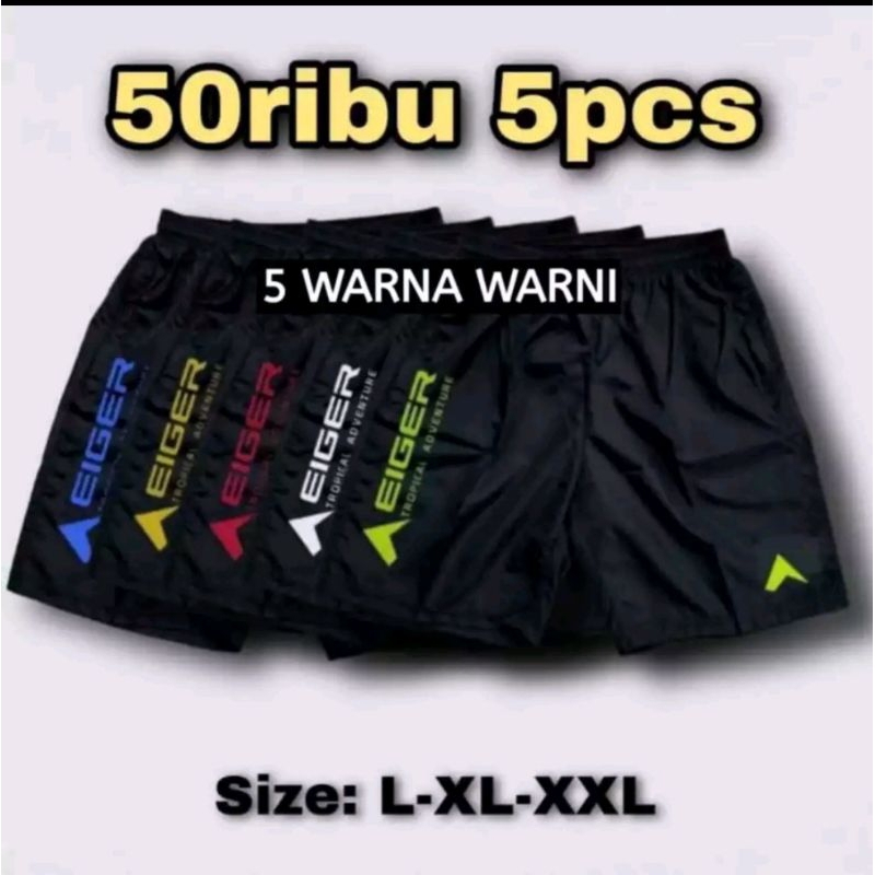 Promo 50ribu Dapat 5 Pcs Celana Pendek Kolor Olahraga Pria Wanita