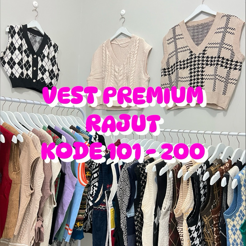 VEST PREMIUM RAJUT KODE 101 - 200 / VEST RAJUT PREMIUM / VEST MOTIF / VEST BASIC / VEST AKADEMIA / V