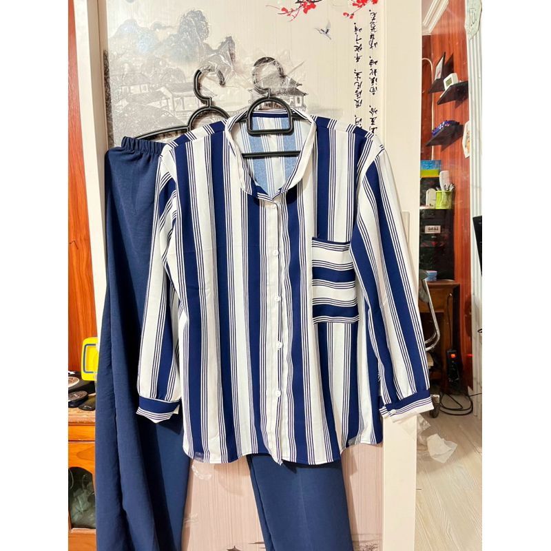 One set crincle salur motif garis//setelan wanita terbaru motif garis salur crincle//one set wanita 