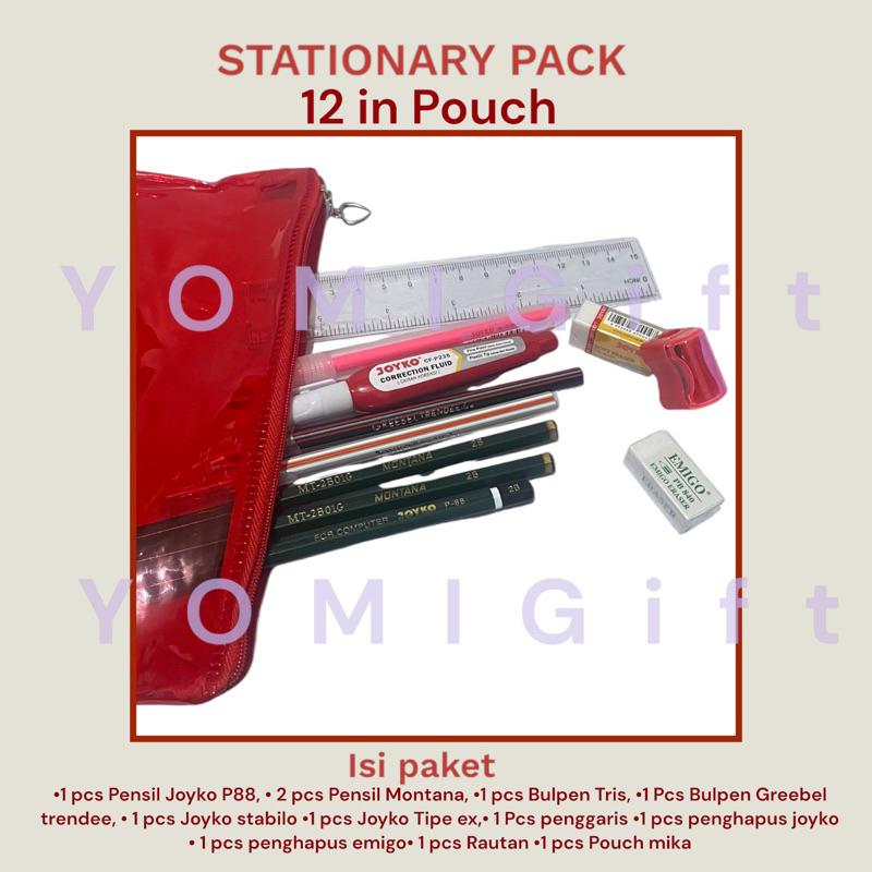 

STATIONARY PACK 12 in 1 / PAKET ALAT TULIS ISI 12