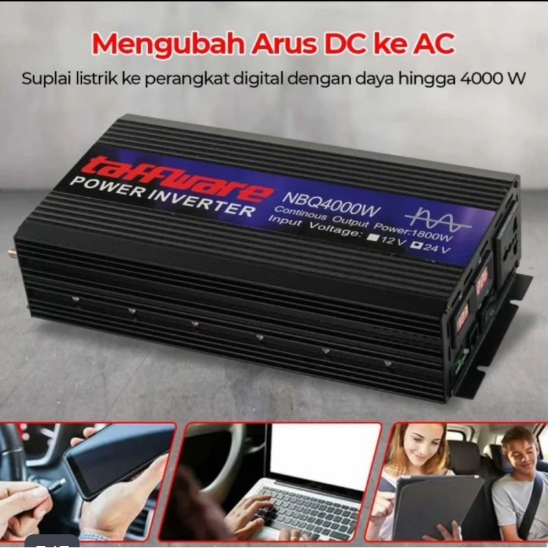 Power Inverter 4000 Watt DC 24 Volt to AC 220 Volt Pure Sine Wave