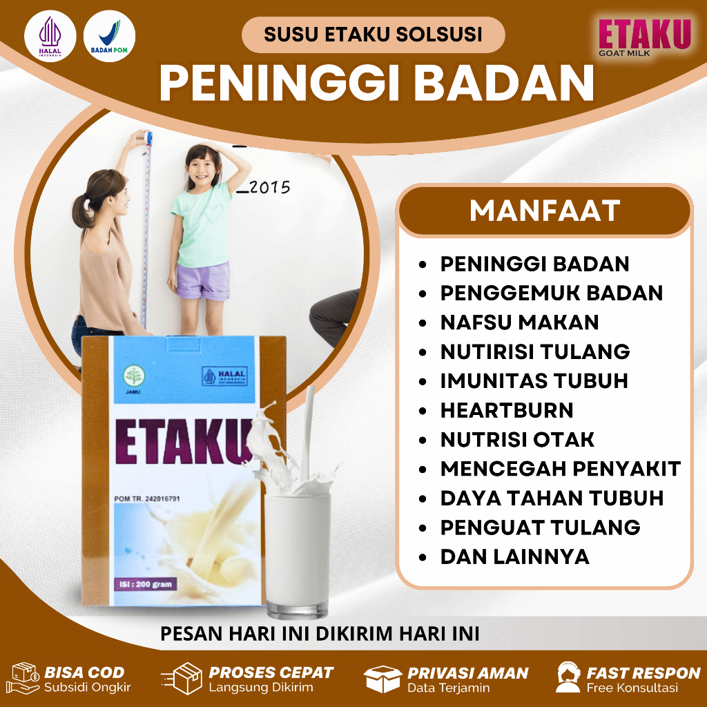 

Susu Peninggi Badan Anak Remaja Dewasa Obat Penambah Tinggi Badan Etaku Goat Milk