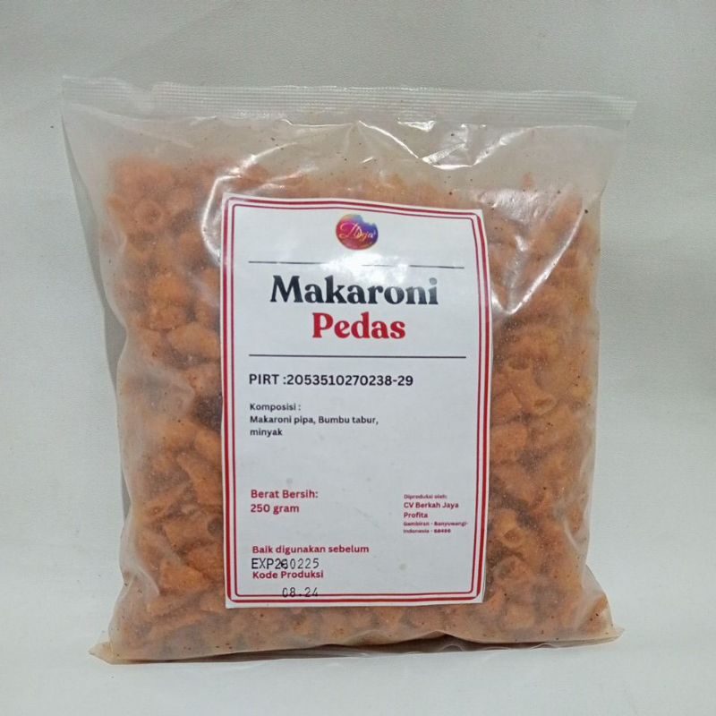 

Makaroni pipa bantat pedas premium kemasan 250gr