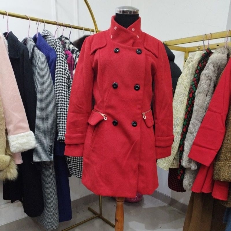 Coat wool Blazer merah Cantik/Blazer winter Coat
