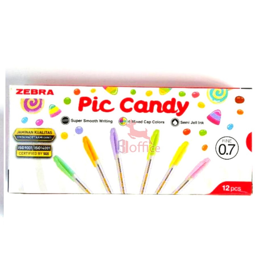 

Pulpen Zebra PIC CANDY Fine 0.7 Per Lusin 12 Pcs