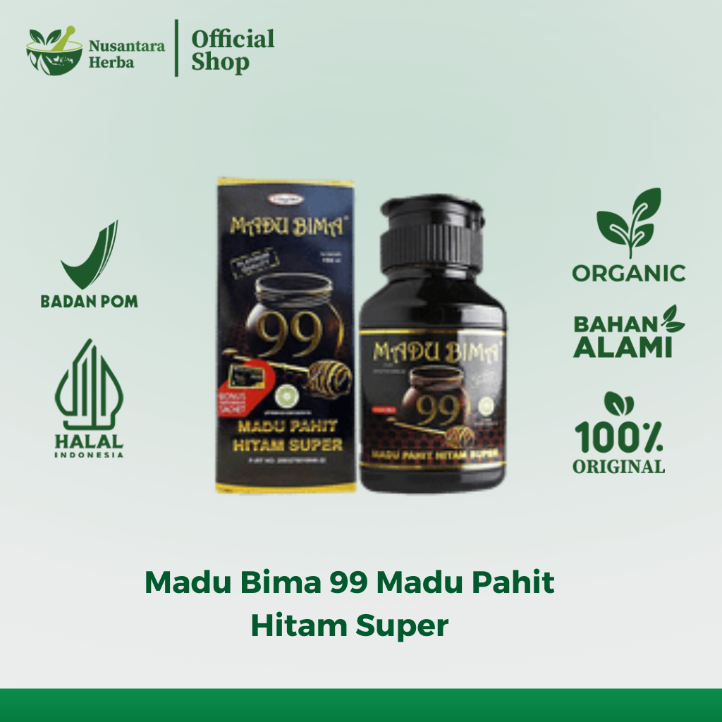

Madu Bima 99 Madu Pahit Hitam Super Original - Isi 200 Gram